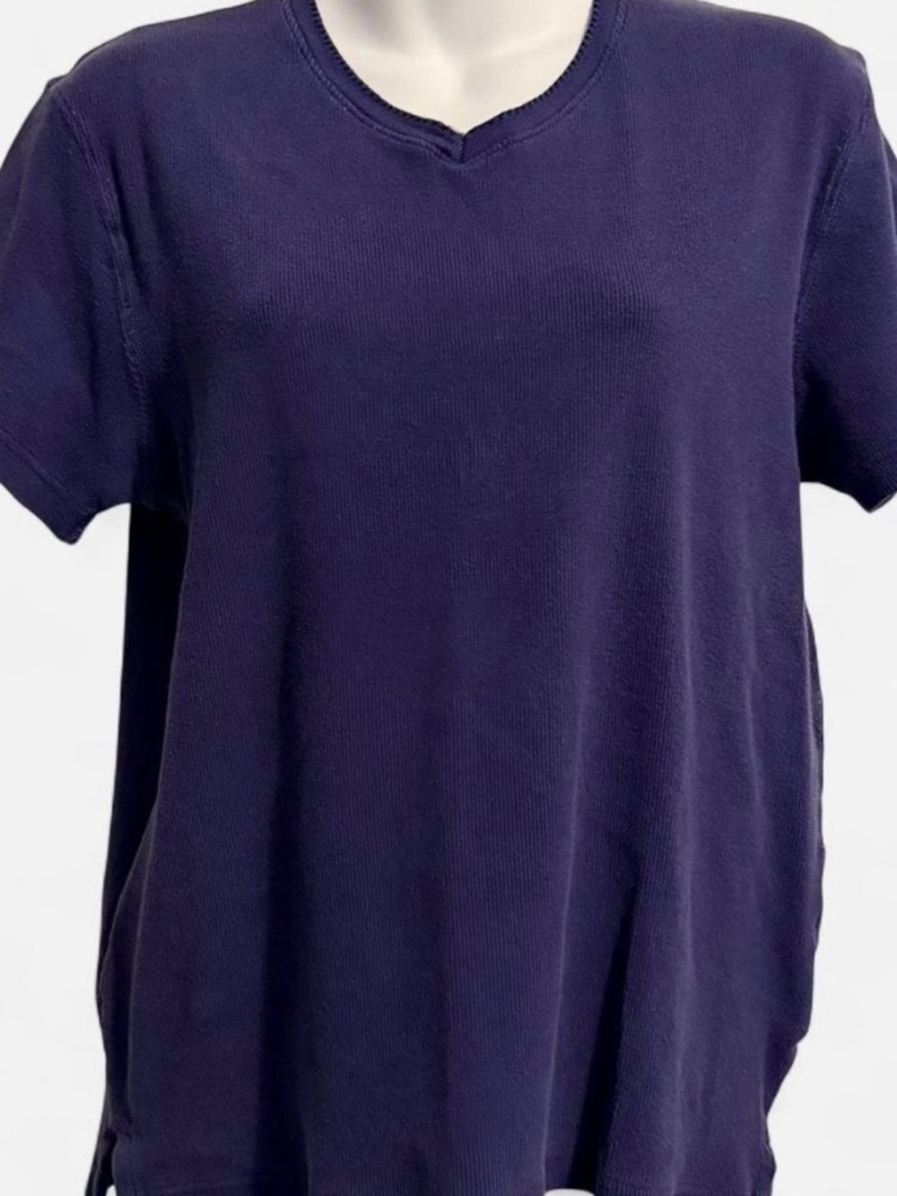 Bobbie Brooks Classic Navy Short-Sleeve Women's Top, Size Medium